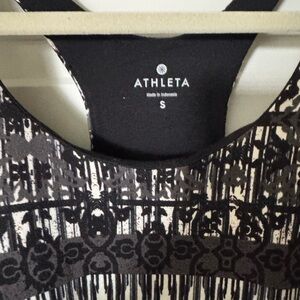 Athleta Elegant Strapless Dress in Black and White